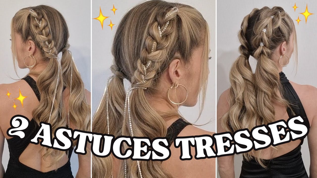 ❄️2 ASTUCE COIFFURE AVEC TRESSE POUR LES FETES❄️belle tresse soirée simple a faire * noël * new year