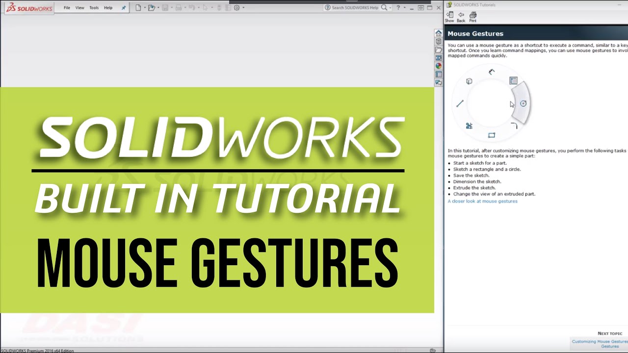 Mouse Gestures | SOLIDWORKS Built-In Tutorials