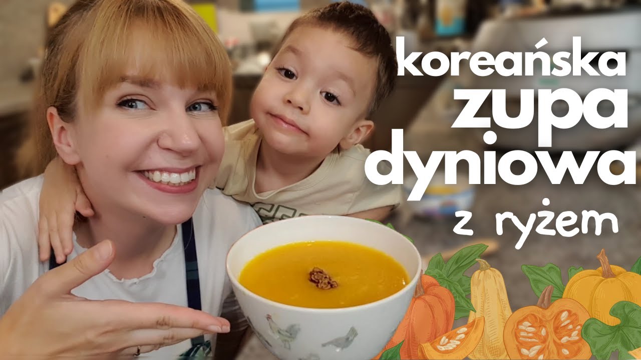 Koreański przepis na dobrą i sycącą ZUPĘ DYNIOWĄ - z ryżem! Idealny jesienny obiad! Bardzo prosta!