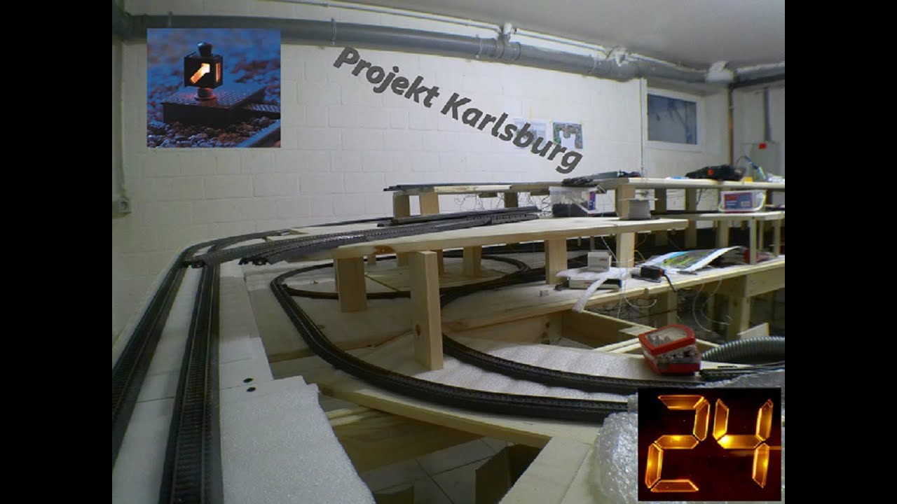 Projekt Karlsburg #24 - Linke Auffahrt fortgesetzt und Weichenlaternen angeschlossen.