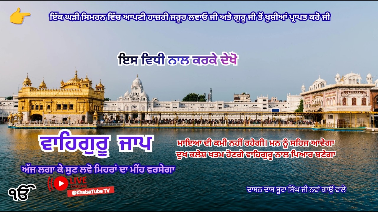 Live ਅੱਜ ਤੁਹਾਡੀ ਕੋਈ ਵੱਡੀ ਅਰਦਾਸ ਪੂਰੀ ਹੋਣ ਵਾਲੀ ਹੈ | ਵਾਹਿਗੁਰੂ ਸਿਮਰਨ ਅਭਿਆਸ | WAHEGURU #jaaplive #wmkji