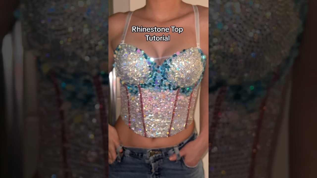 Eras tour outfit DIY  rhinestone corset tutorial ￼￼