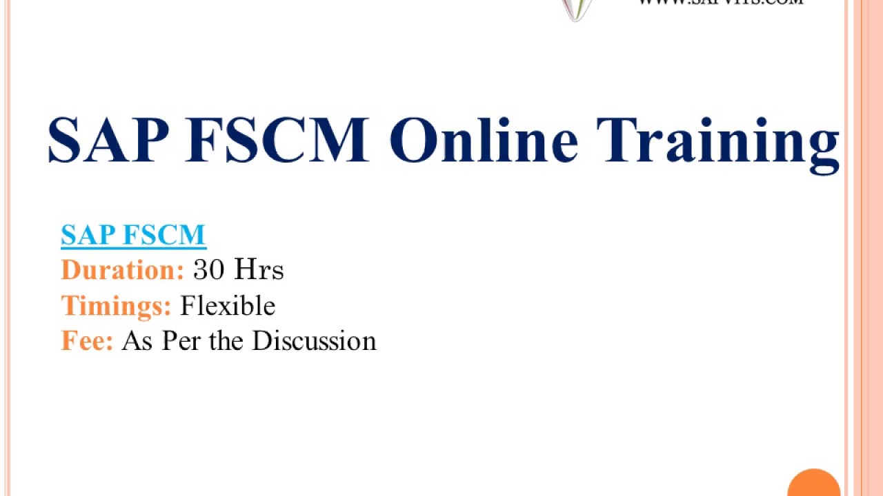 SAP FSCM Online Training Video