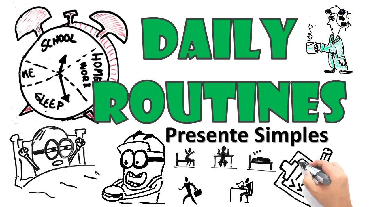 Rotinas diárias em inglês | Simple Present | Draw My English