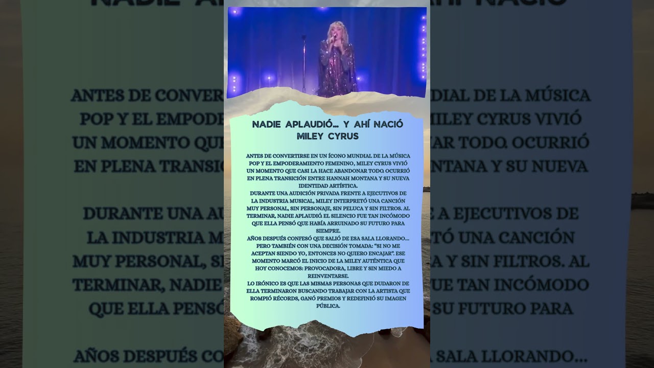 NADIE APLAUDIÓ....Y AHÍ NACIÓ MILEY CYRUS 