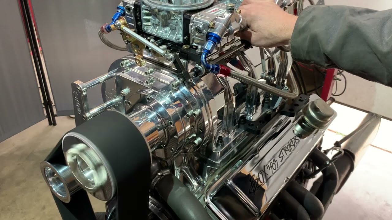 Beastly Sounding Blown Box SBC 383 Stroker- WARNING Awesome Blower Surge Alert