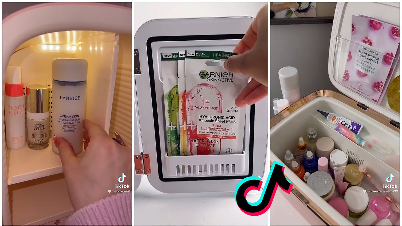ASMR Skincare Fridge Restock/Organizing ✨ #1