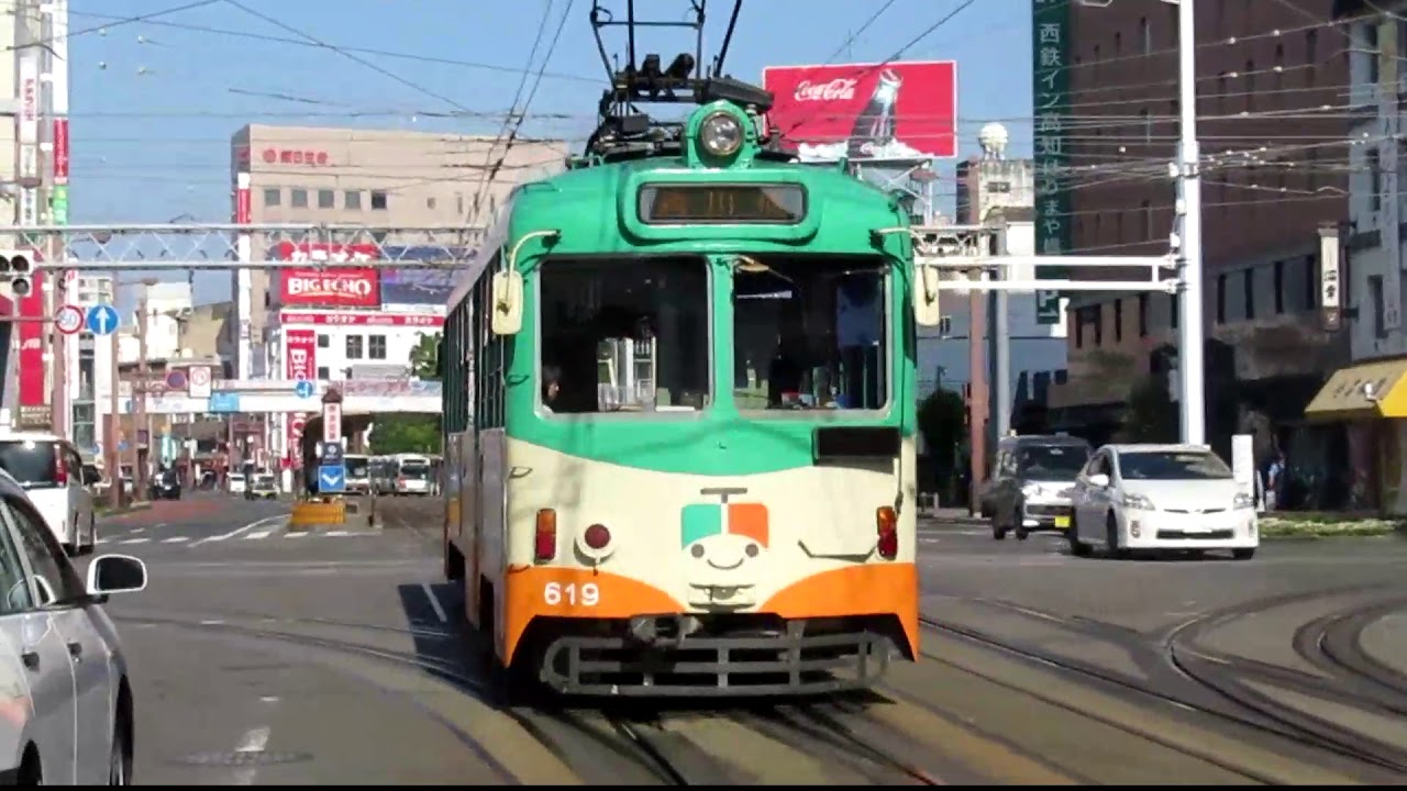 次々電車が来る！ とさでん交通 はりまや橋電停　早朝編