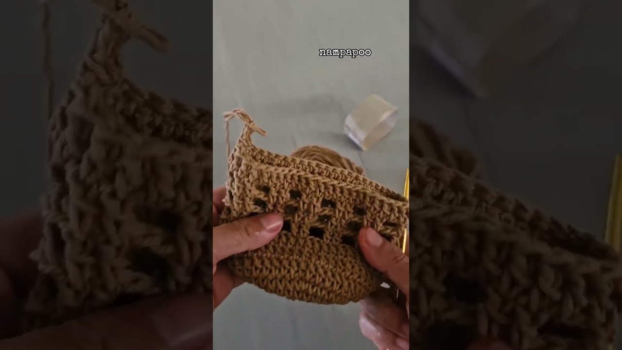 #crochet #เชือกฟอก #แก้วนํ้าเยติ  #กระเป๋าถักโครเชต์ #