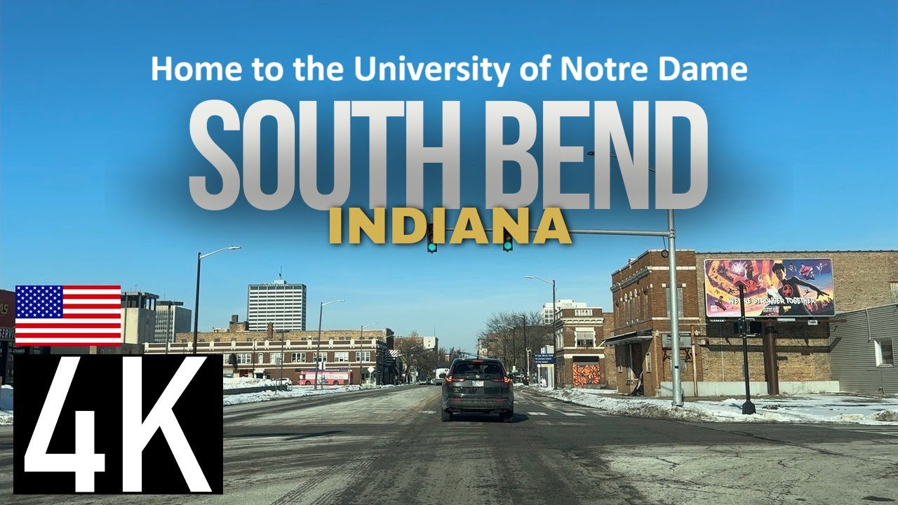 Road Tour of South Bend, Indiana in 4K - Notre Dame Campus Area - Georgetown