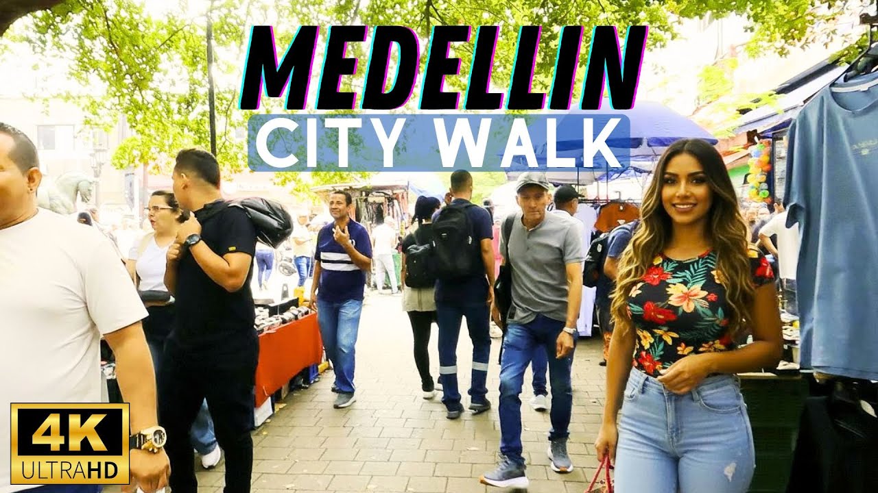 BEST Medellin Walking Tour 4K HDR - Beautiful Colombia City Walk