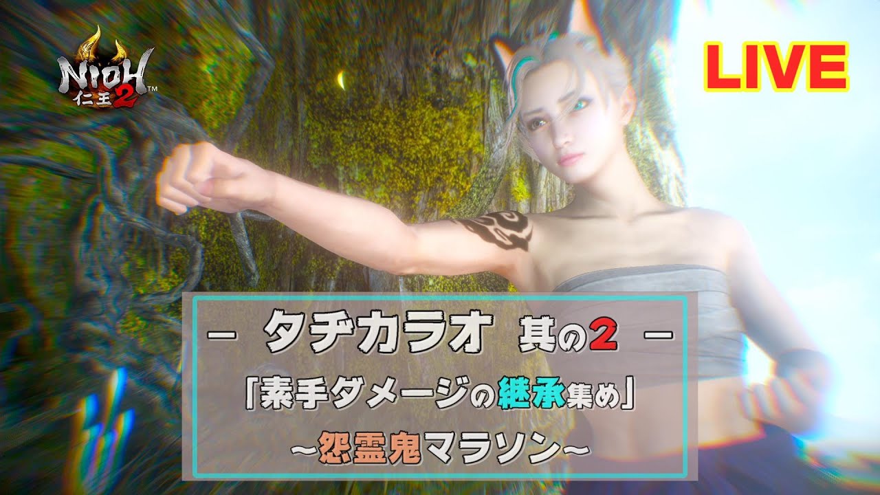 【仁王2】 タヂカラオ ② / 再び「素手ダメージ」の継承集め　怨霊鬼マラソン