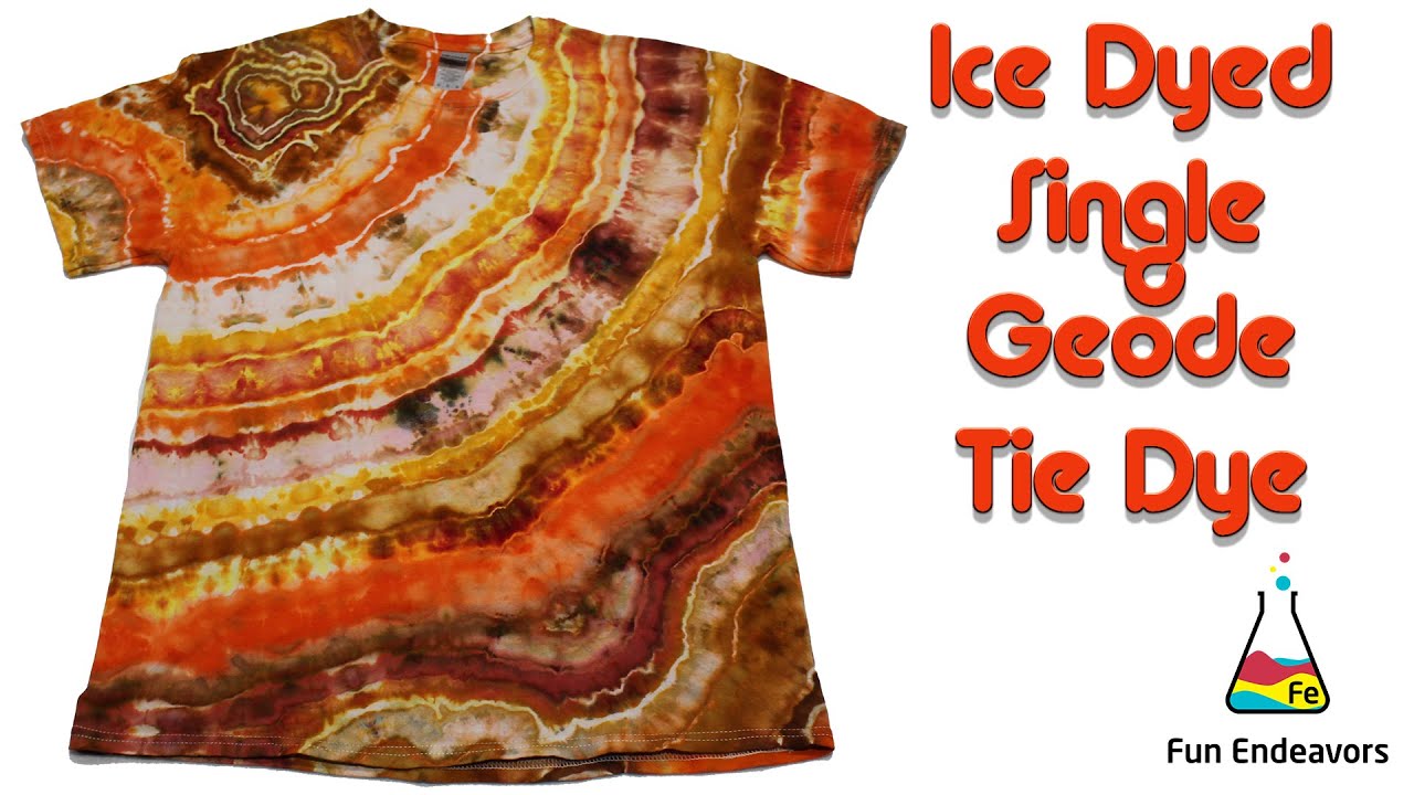Tie Dye Designs: Ice Dyed Orange Geode Tie Dye Shirt
