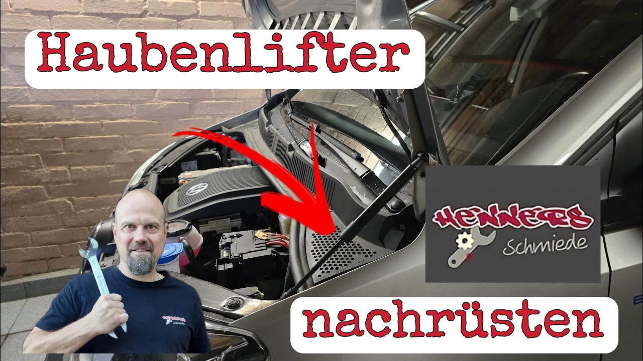 Ganz easy: Haubenlifter bei einem VW UP! nachrüsten. Baugleich mit Seat Mii und Skoda Citigo