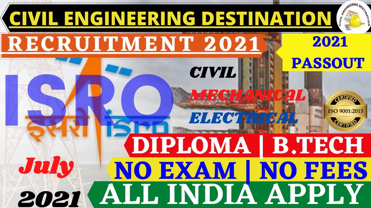 ISRO LPSC Recruitment #FRESHERS #no_exam #no_fees CIVIL ENGINEER 2021