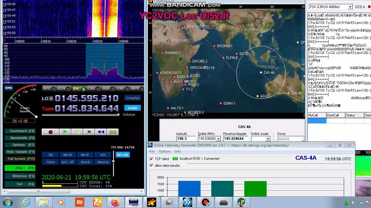 CAS-4A Satellite Telemetry 22/09/2020 - Ground Station YC2VOC