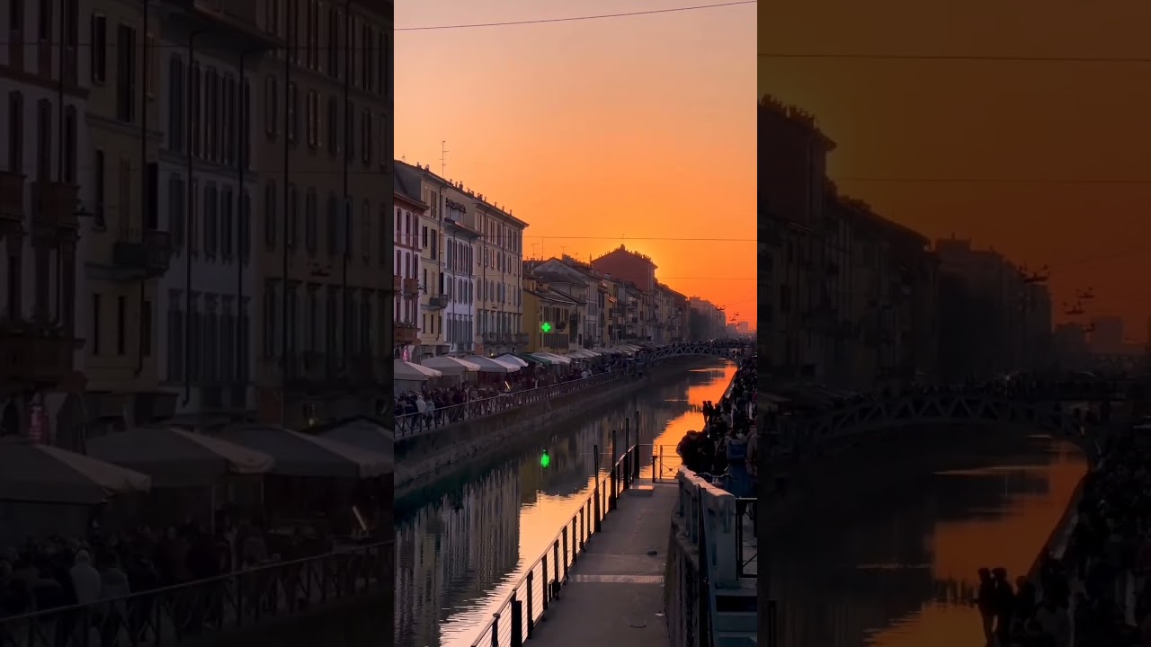 Perfect sunset 🧡📍Naviglio Grande, Milan 🇮🇹#tlpicks #beautifuldestinations #passionpassport