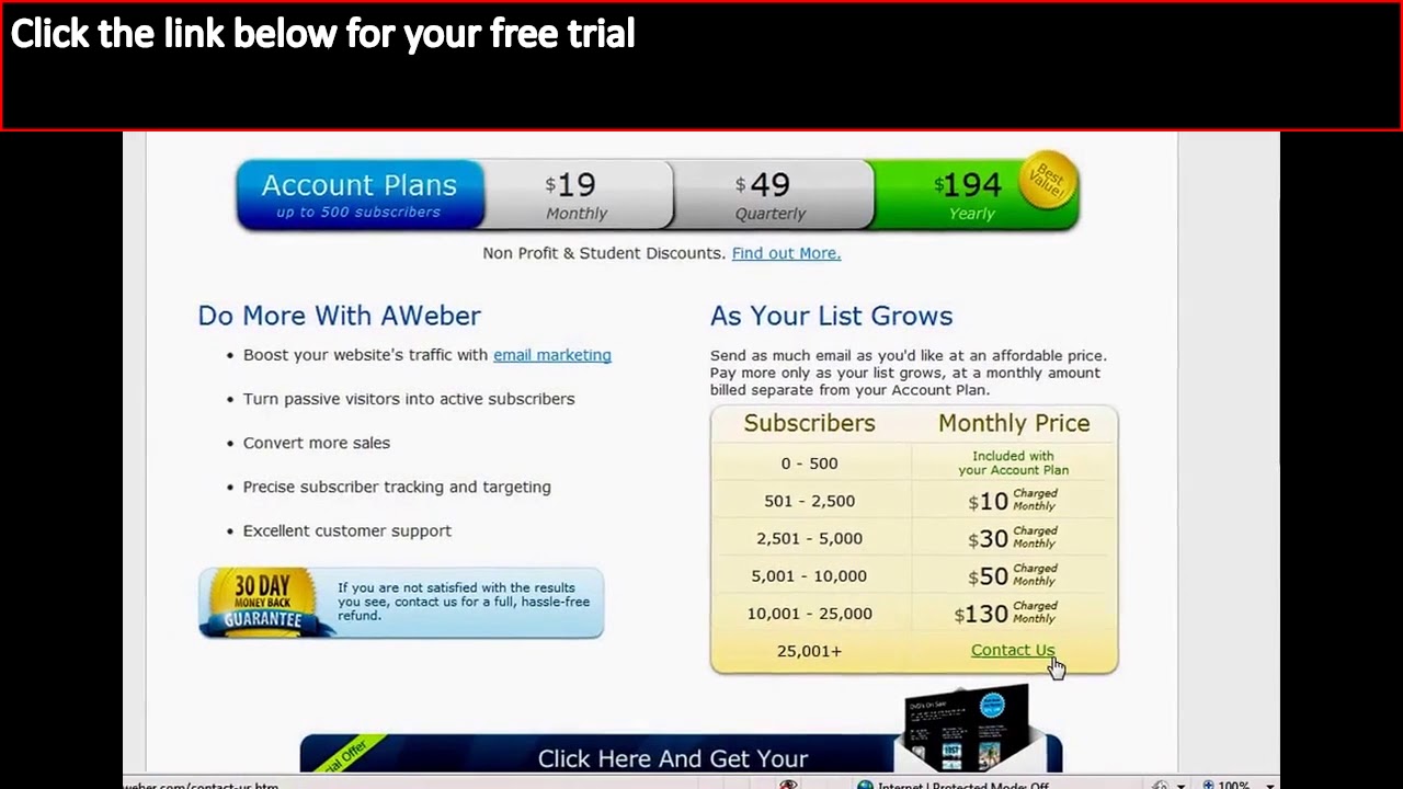 Aweber Free Trial Signup