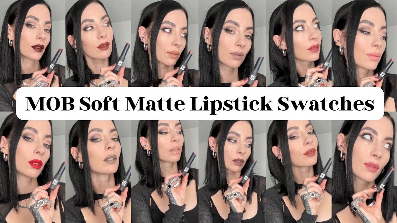 All 15 MOB Soft Matte Lipsticks swatched