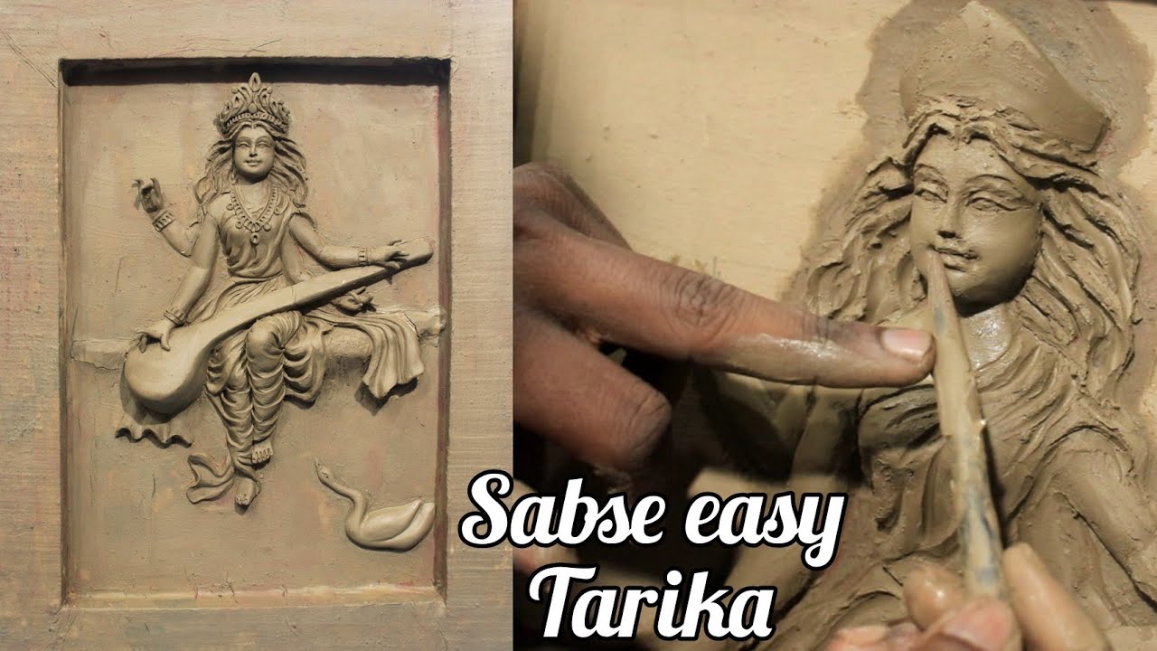 Saraswati murti making small | Saraswati murti banane ka tarika