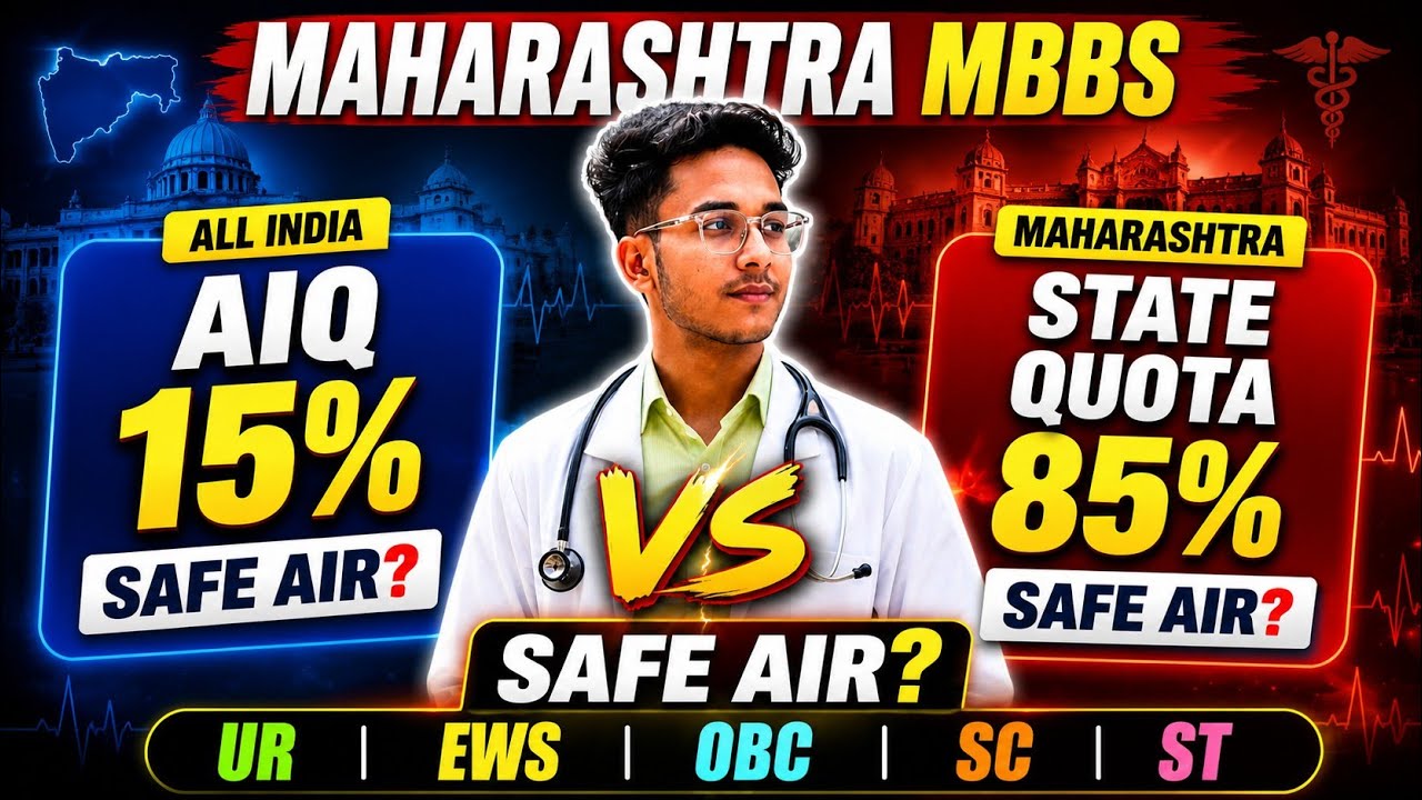 AIQ 15% 🆚 State Quota 85% | Maharashtra MBBS Safe AIR 2026 🔥