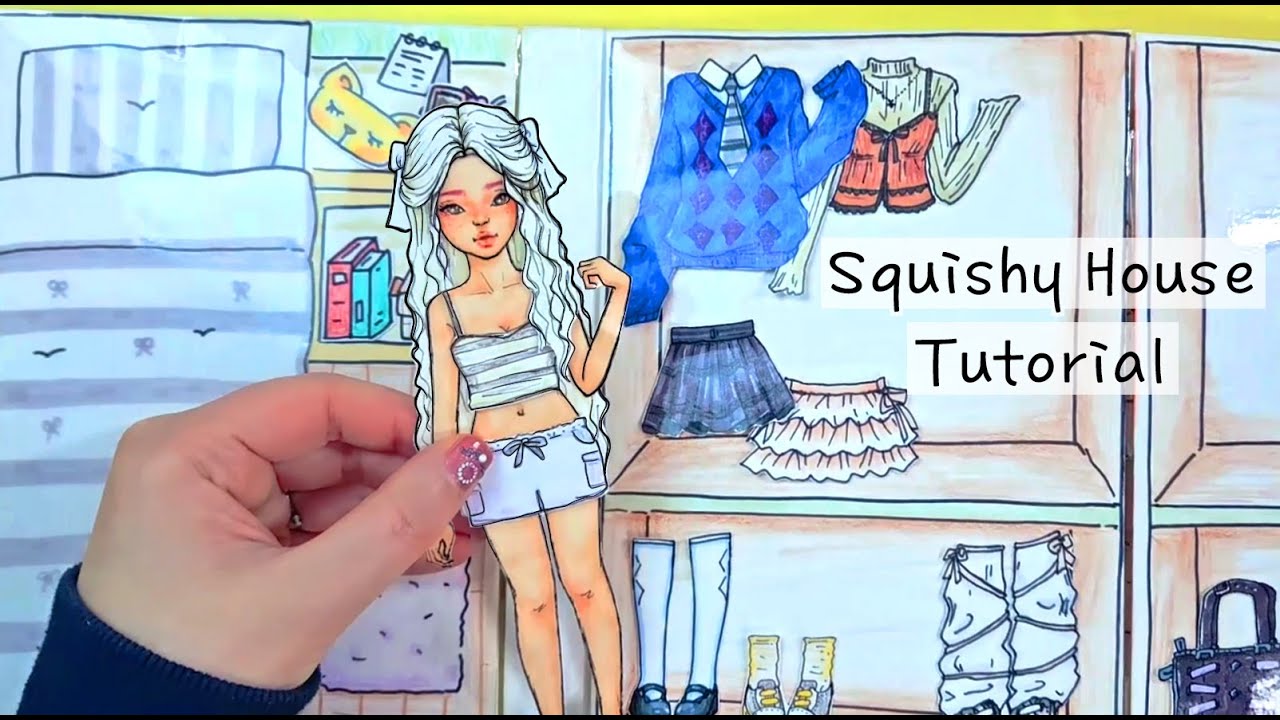 (Tutorial) Paper Squishy House DIY  #quietbook #howtodraw #paperdiy