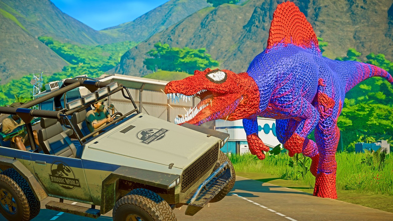 SPIDER-MAN Spinosaurus vs HULK T-REX & More! INSANE JWE Superhero Dino Fight! 🤯