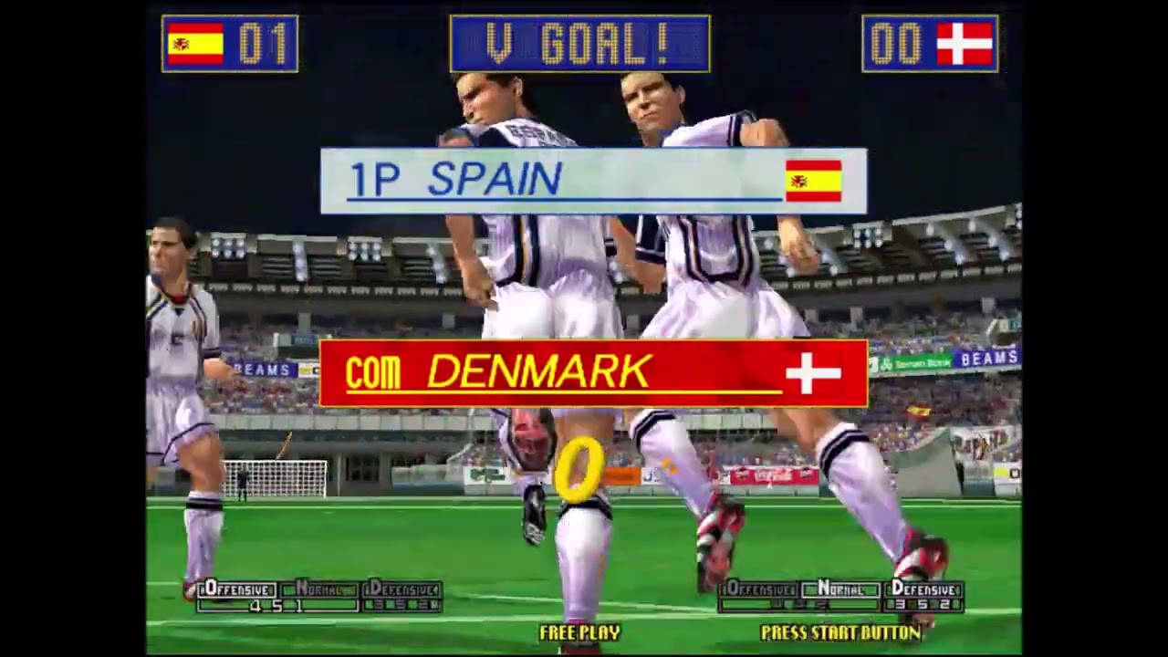VIRTUA STRIKER 2 VERSION 99 SEGA - 1999 arcade retrogame longplay . Spain walkthrough