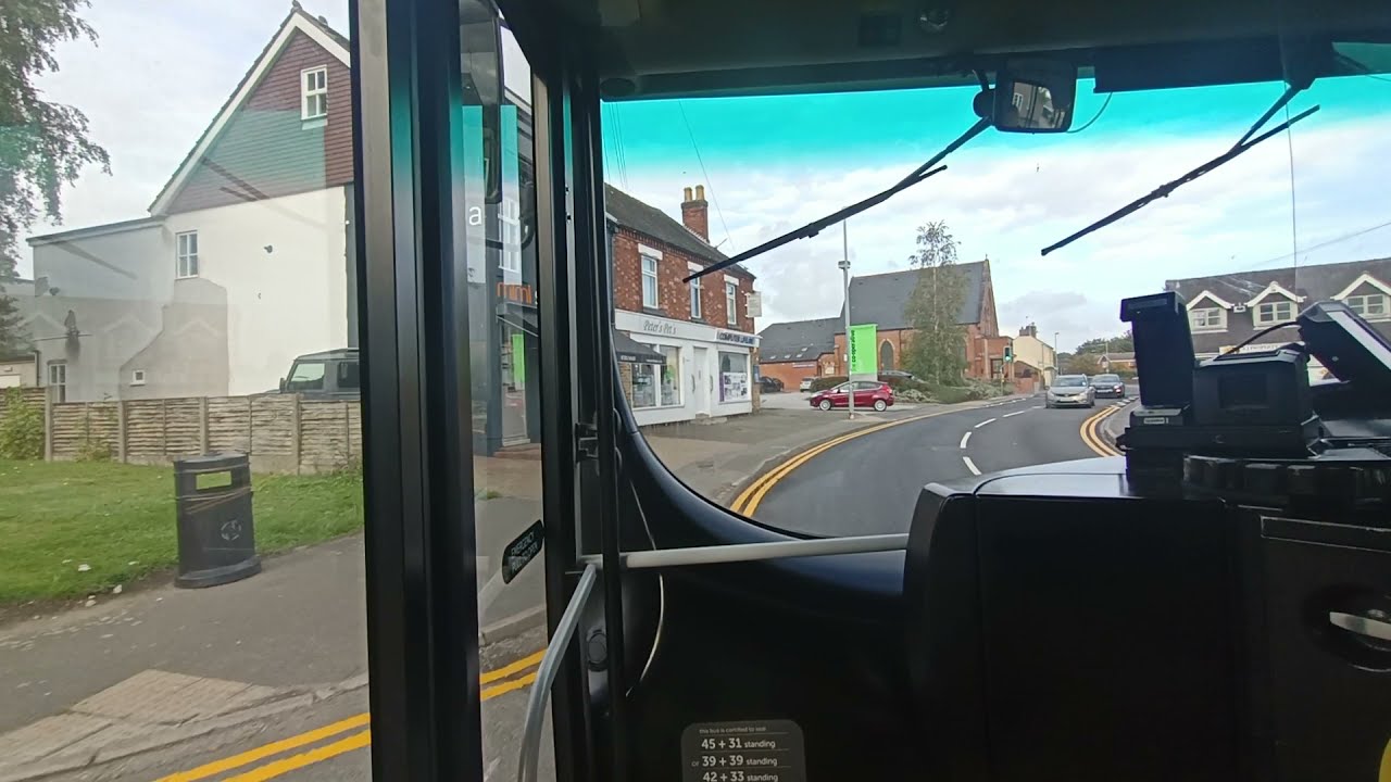 Full Route Visual of Trent Barton Villager to Derby via Hilton and Mickleover - FJ58 KJN 702.