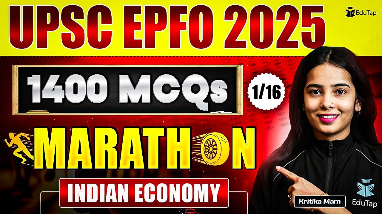 UPSC EPFO Economy Marathon Session 2025 | UPSC EPFO MCQs | UPSC EPFO EO AO APFC Questions | EduTap