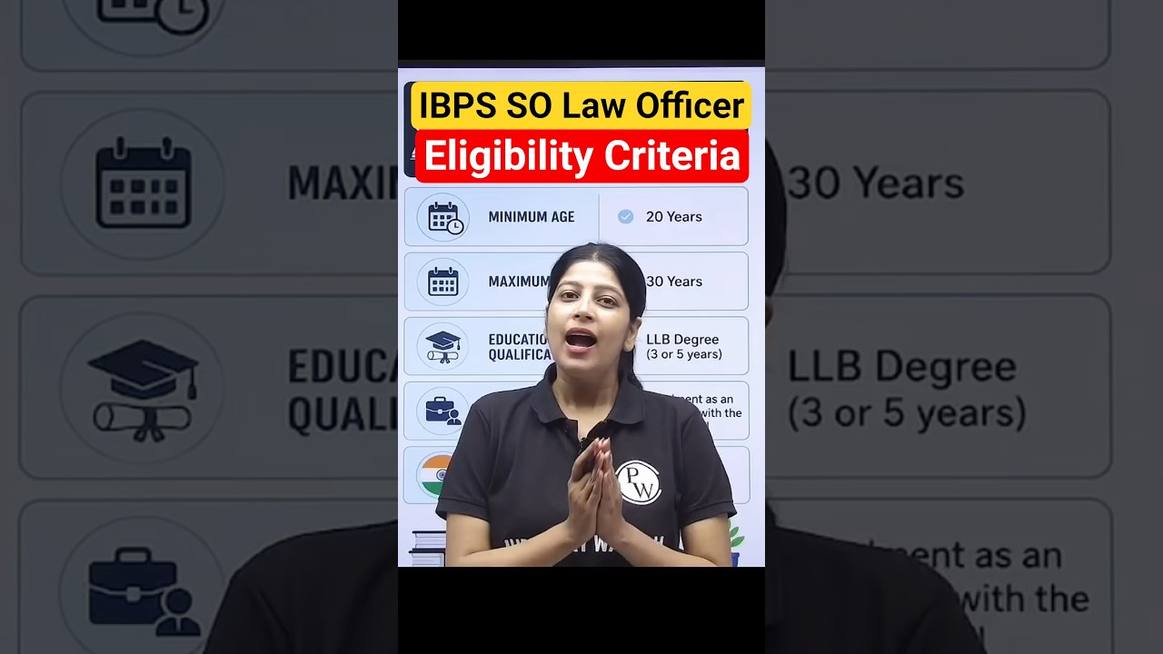 IBPS SO Law Officer Eligibility Criteria #Shorts #IBPSLawOfficer #IBPSSO #JudiciaryByPW