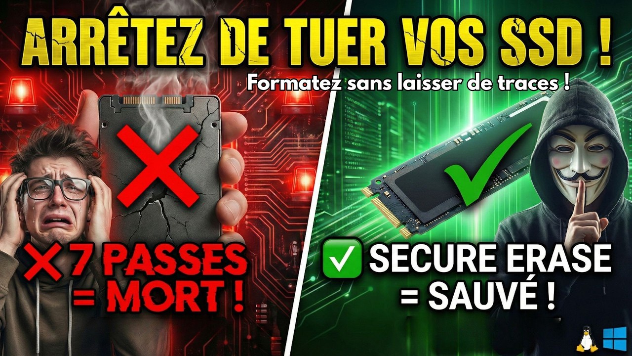 Formater un SSD/NVMe en 7 Pass ? L'erreur qui tue ton disque et laisse des traces ! Faits plutôt ça
