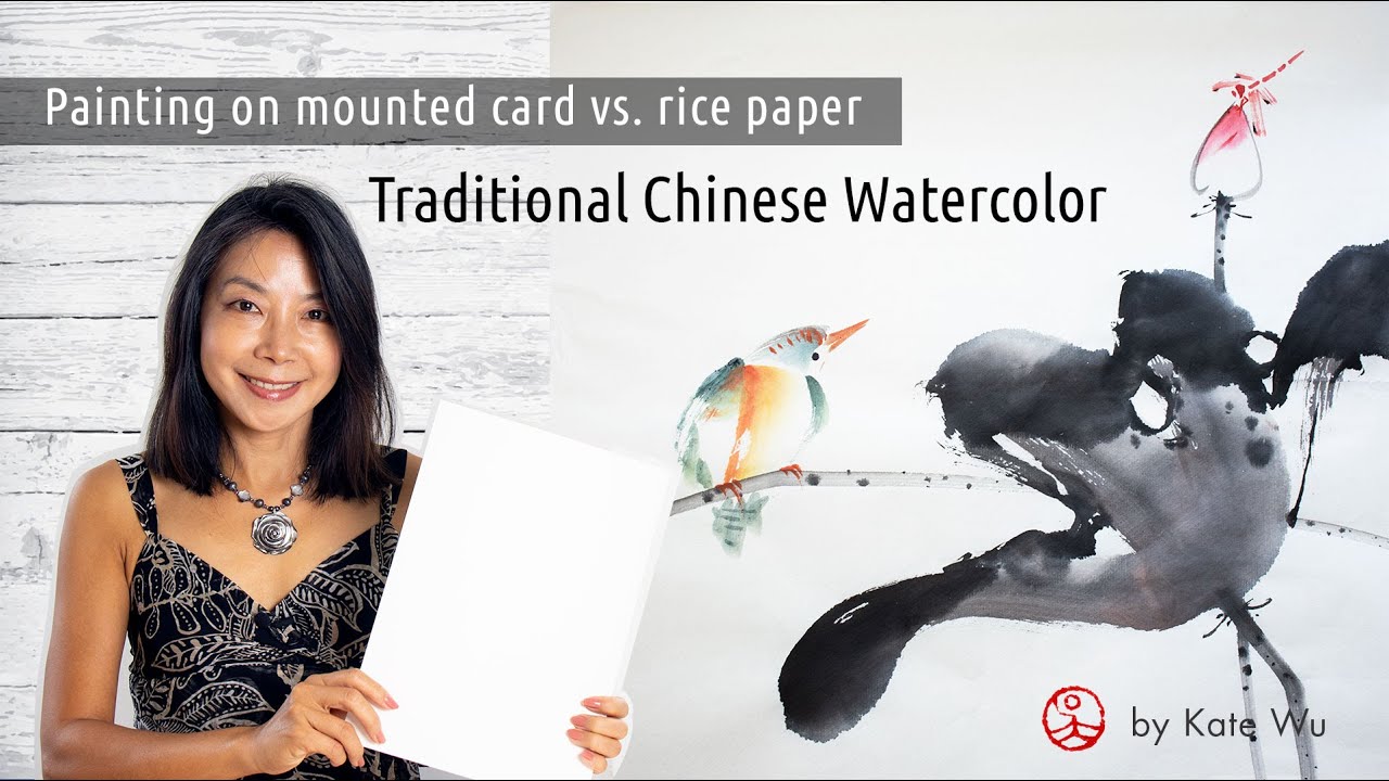 Comparison between a mounted card and rice paper Part 1 | Painting demonstration