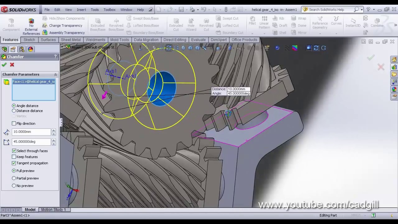 Video Tutorial on Modeling & Simulating Torsen Differential in SolidWorks Part 03