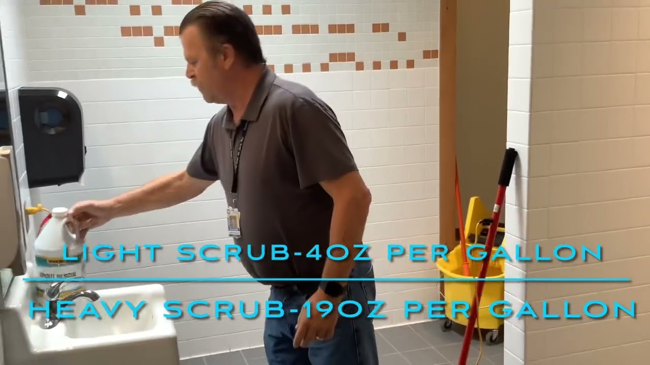 Ceramic tile grout restoration with doodle scrub