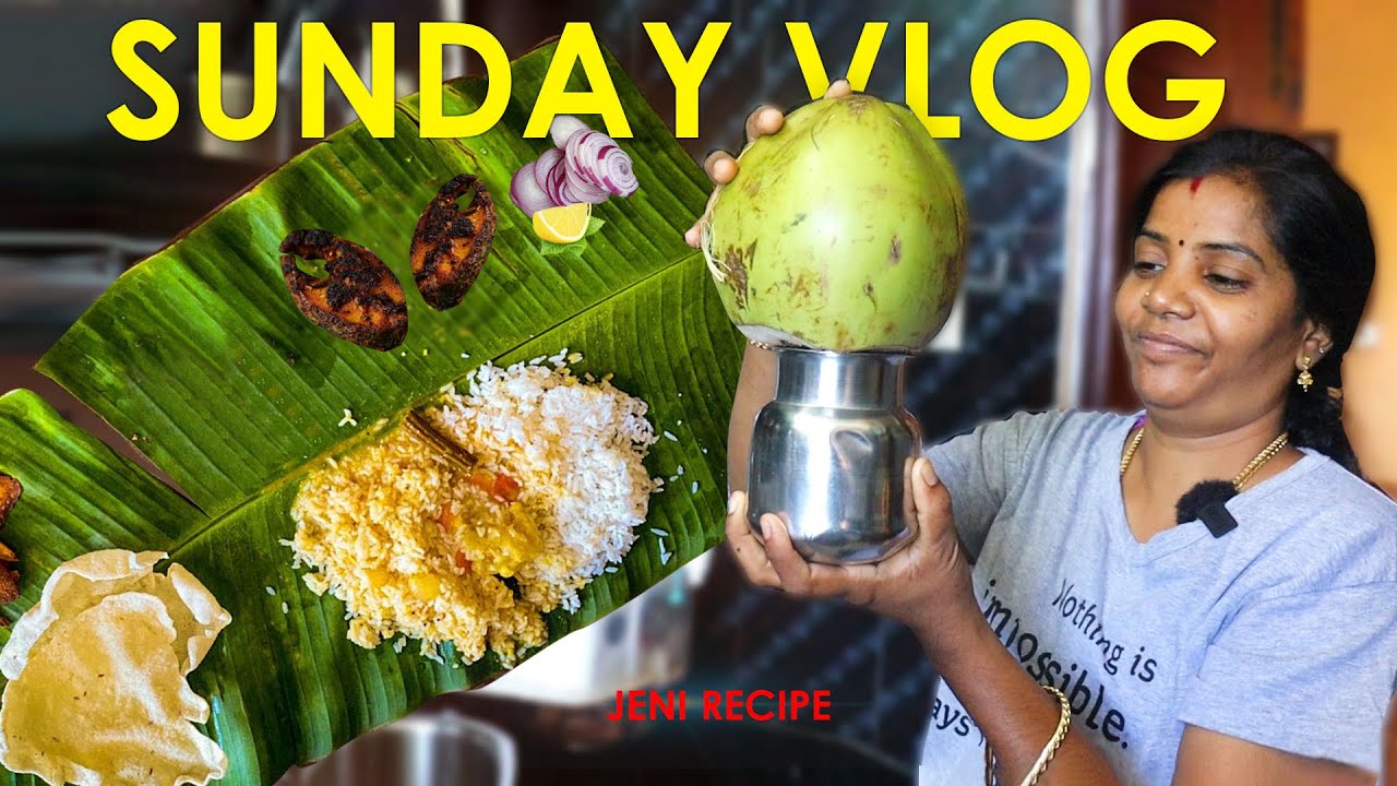 Recipe -  மிரட்டல்  மிளகாய் கிள்ளி சாம்பார் - மீன் வறுவல் | Sunday Routine | Jeni