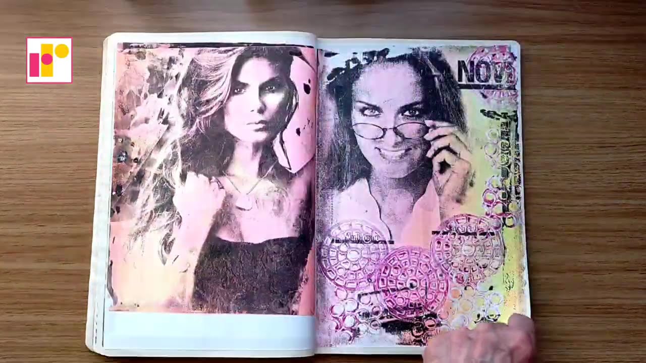 My fifth book of image transfers | 96 Portraits by gel printing with acrylic paint on gel plate 