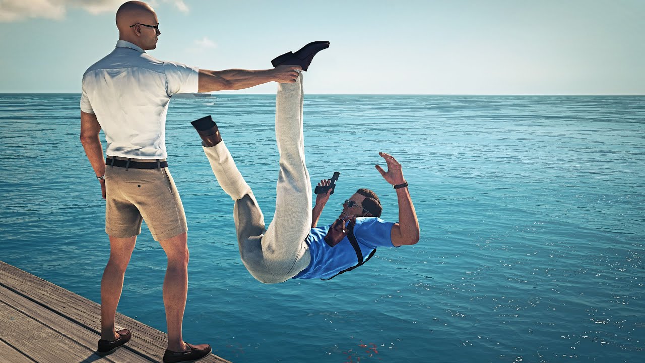 HITMAN 3: Ragdoll compilation & funny reaction