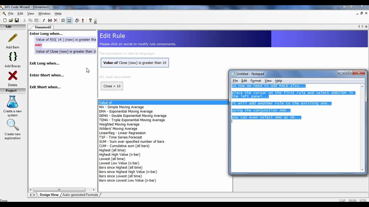 afl wizard in amibroker