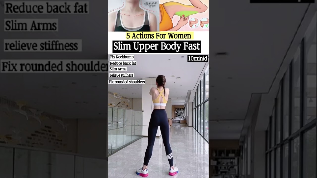 5 Actions For Women To Slim Upper Body Fast ,Reduce armpit and Back Fat Relieve Stiffness #beccatian