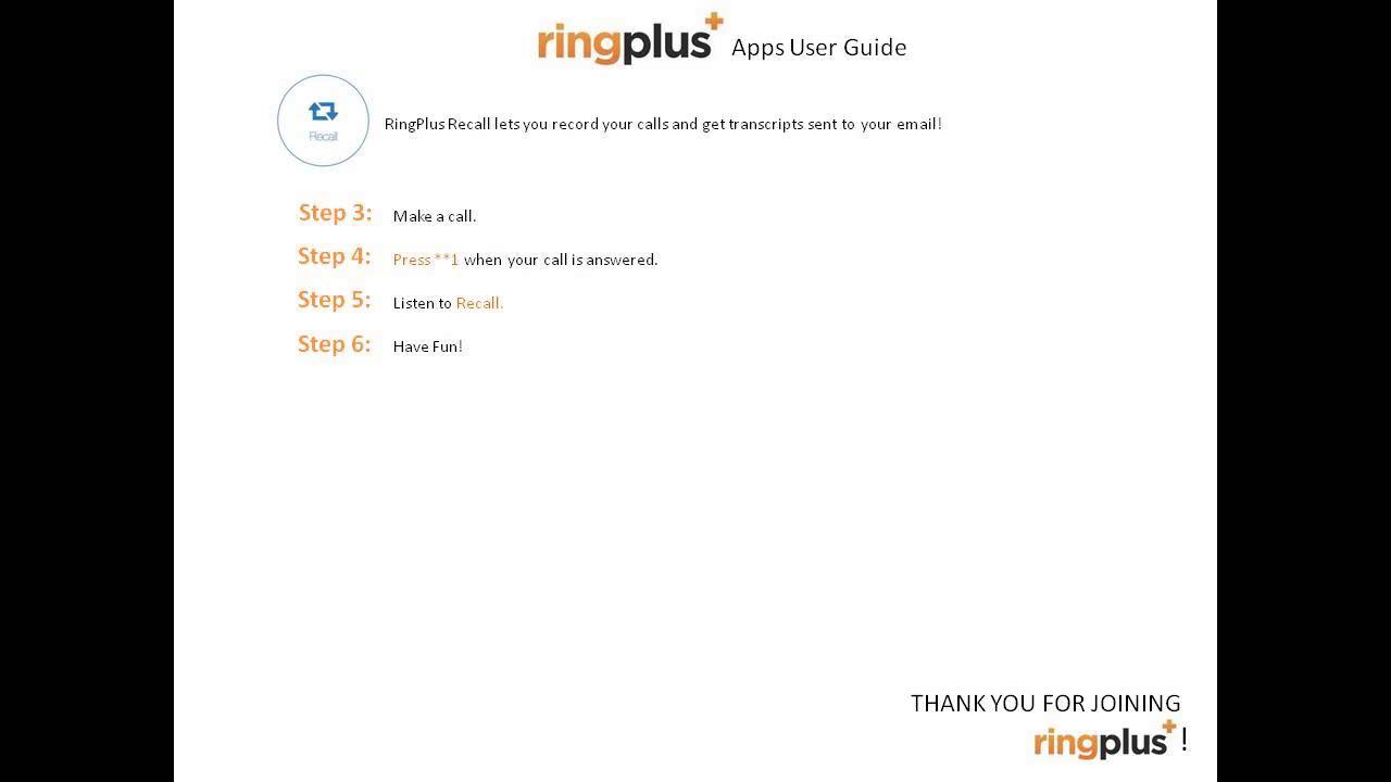 RingPlus Apps User Guide