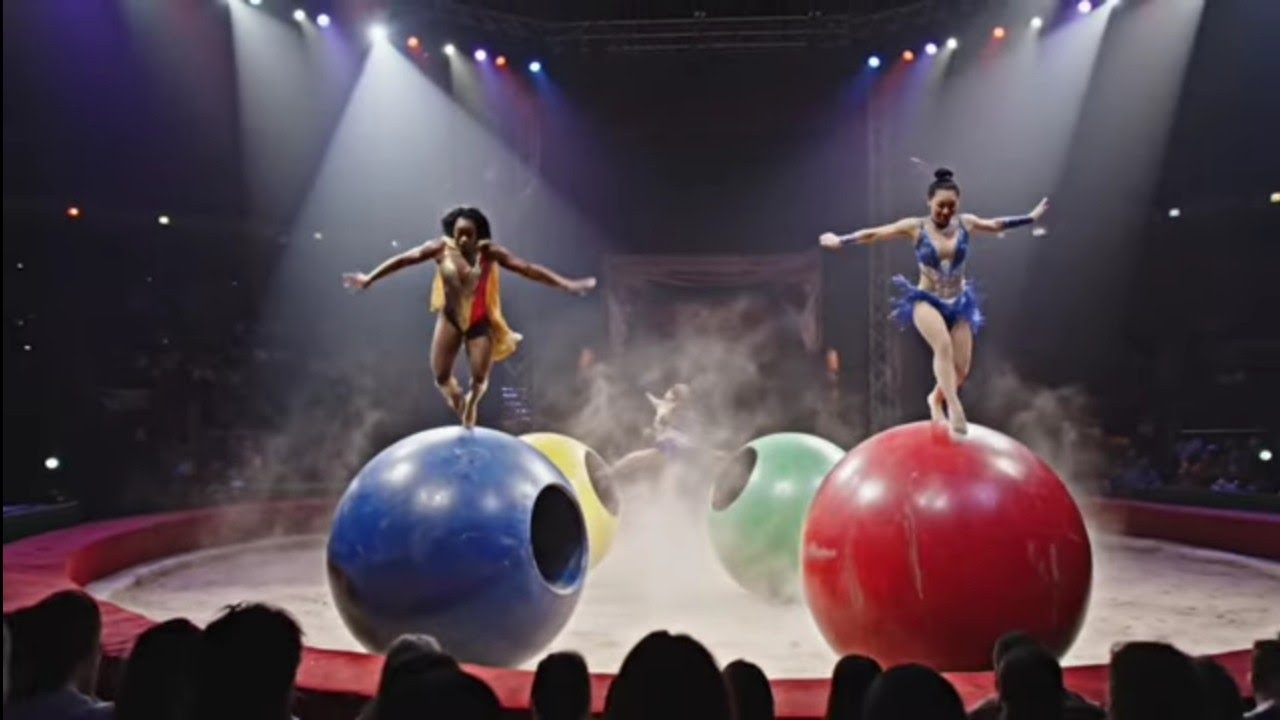 Fearless Queen Girls Performing Impossible Circus Stunts | Giant Ball, Rope, Monkey Acts