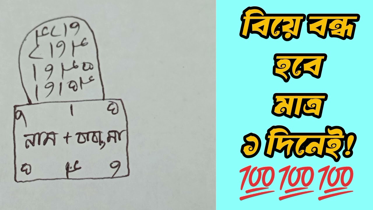 তালা পড়ার মাধ্যমে বিয়ে বন্ধ করার ১০০% কার্যকরী বন্ধন / Biye bonsher tala pora noksha.