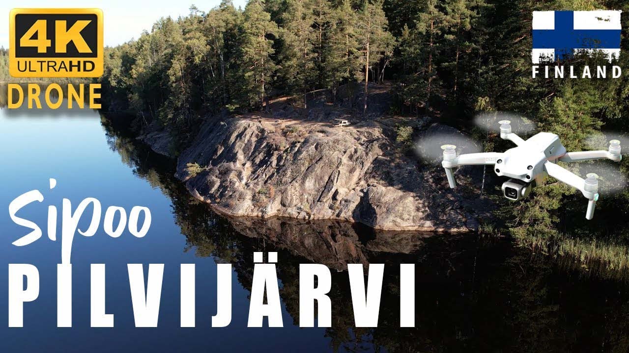 PILVIJ&Auml;RVI DRONE 🚁  SIPOO 🇫🇮  Finland`s Beautiful Forest Lake from the Air in the Morning Sun 🇫🇮