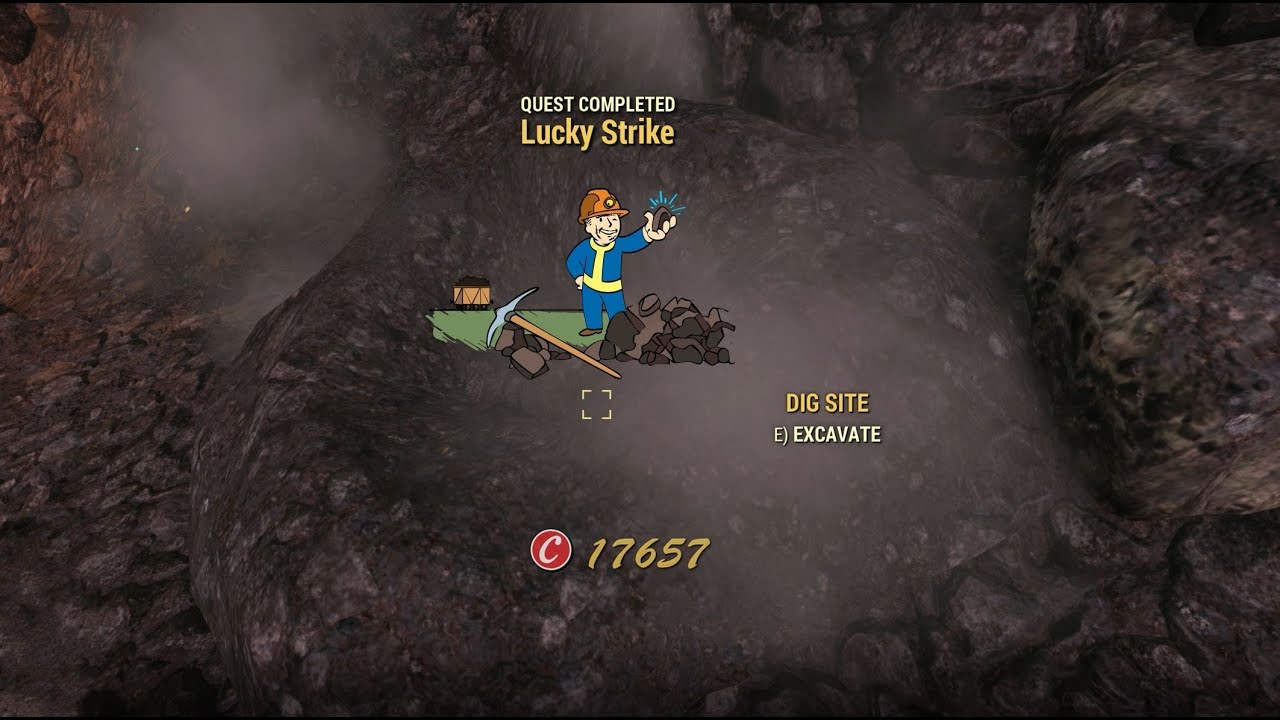 Fallout 76 - Lucky Strike - Find and excavate the Dig Site in The Ash Heap