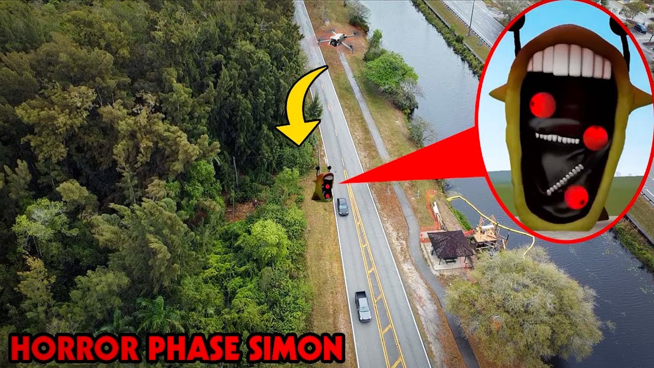 DRONE CATCHES HORROR SIMON YELLOW PHASE SPRUNKI IN REAL LIFE EATING PEOPLE!! *HE ATE SOMEONE*