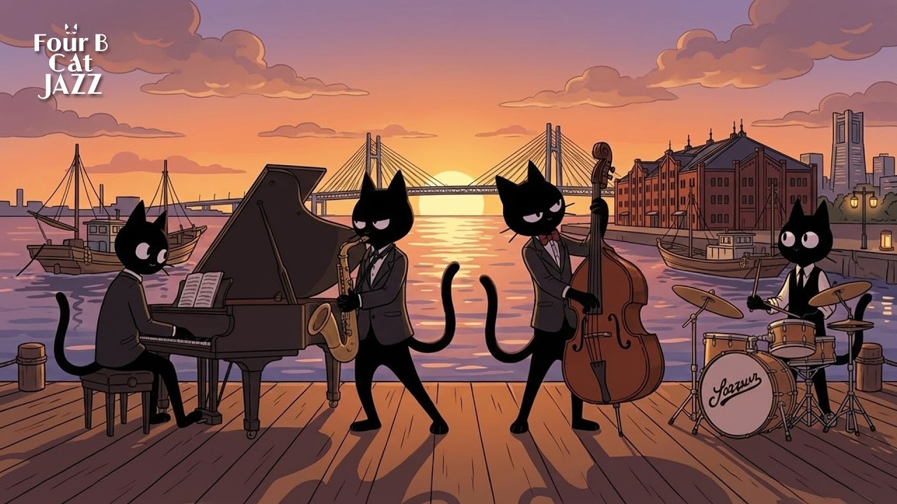 Focused Ink Grooves: Swing Jazz for Writing, Study & Deep Focus 🌙| Four B Cat JAZZ