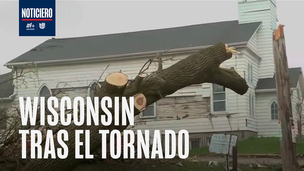 Video: As&iacute; se ven los da&ntilde;os hoy por tornado que azot&oacute; poblado en Wisconsin