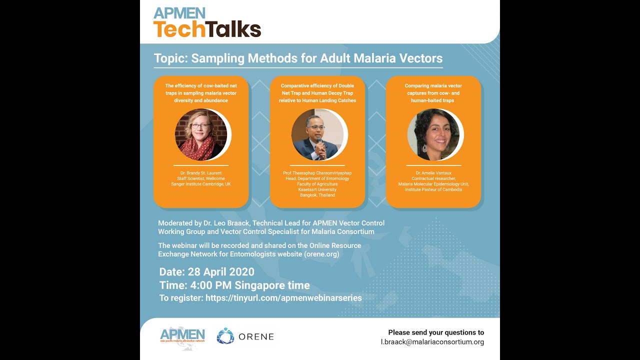 Sampling methods for adult malaria vectors | APMEN TechTalks